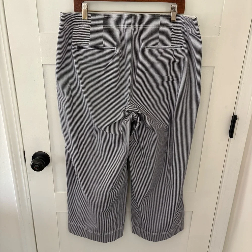 Talbots High Waist Blue White Stripe Deck Pants. Size 14. - Picture 5 of 14